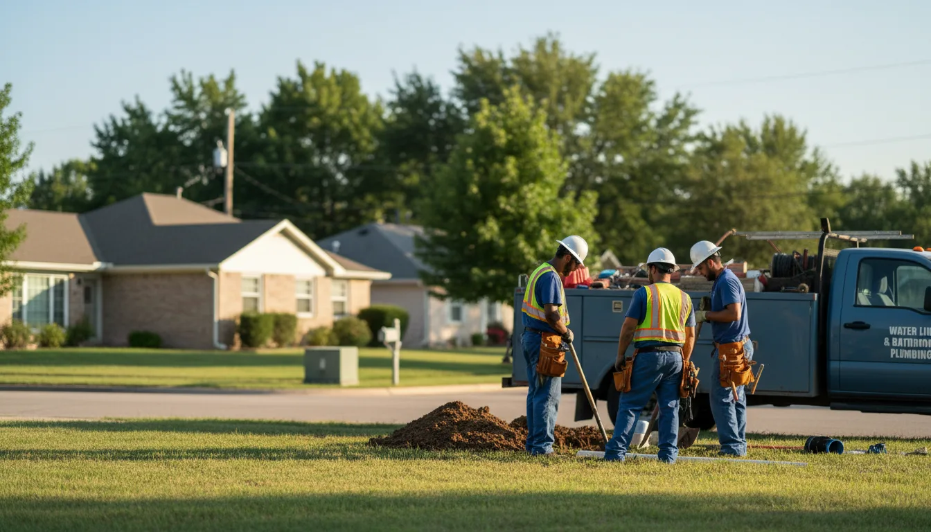 Residential water line and bathroom plumbing service in Waverly, IA